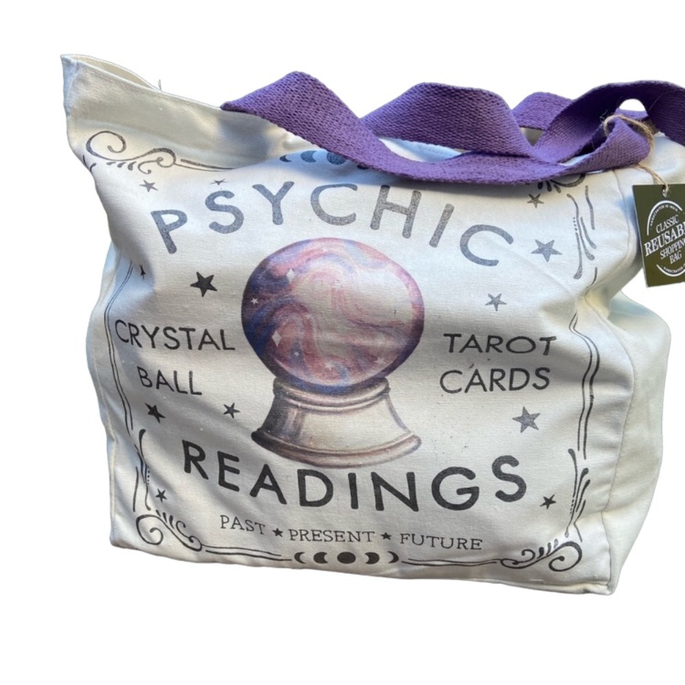 New psychic reusable tote bag